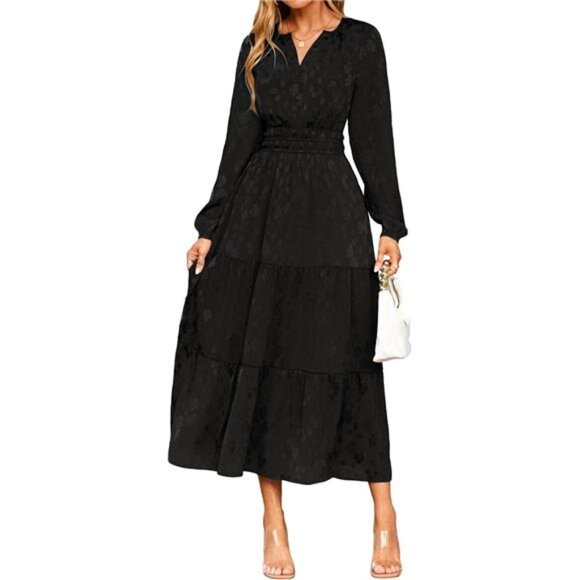 Dresses & Skirts - Womens Long Sleeve Dress Fall Elegant Black